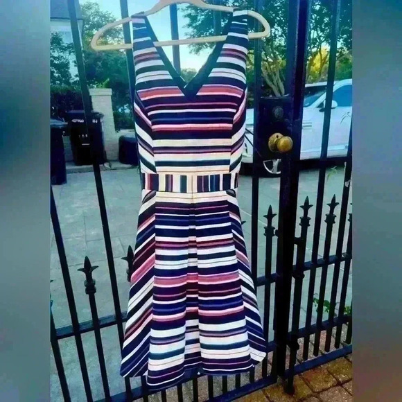 Adelyn Rae dress size small. Striped Sleeveless hidden zipper on side NWT - Picture 9 of 11